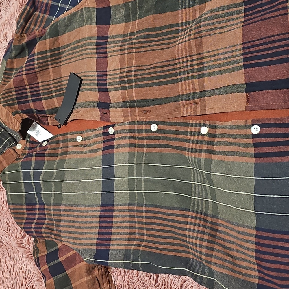 NWT Banana Republic Untucked Slim Fit Flannel Shirt - 100% Cotton - Small